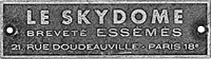 Premier brevet de la marque Skydome - 1957
